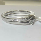 Jewellery Kingdom Cubic Zirconia Stainless Steel Ladies Engagement Wedding Ring Set - Engagement Rings - British D'sire