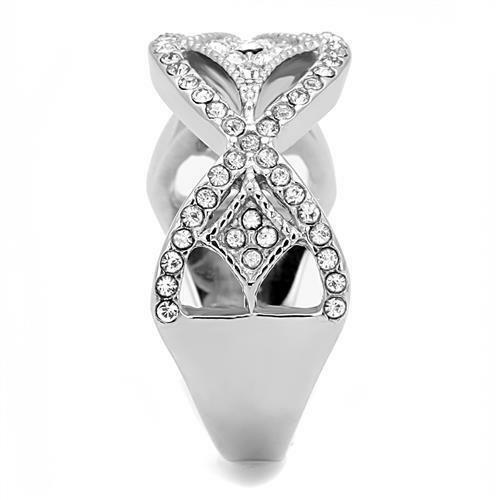 Jewellery Kingdom Cubic Zirconia Stainless Steel Ladies Fancy Band Ring - Jewelry Rings - British D'sire