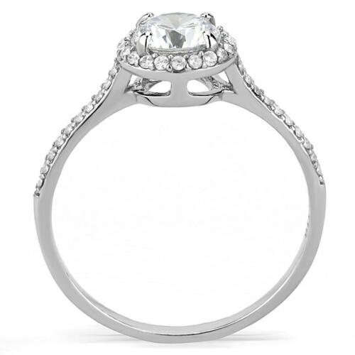 Jewellery Kingdom Cubic Zirconia Stainless Steel Pretty Ladies Engagement Ring (Silver) - Jewelry Rings - British D'sire