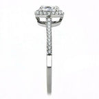 Jewellery Kingdom Cubic Zirconia Stainless Steel Pretty Ladies Engagement Ring (Silver) - Jewelry Rings - British D'sire