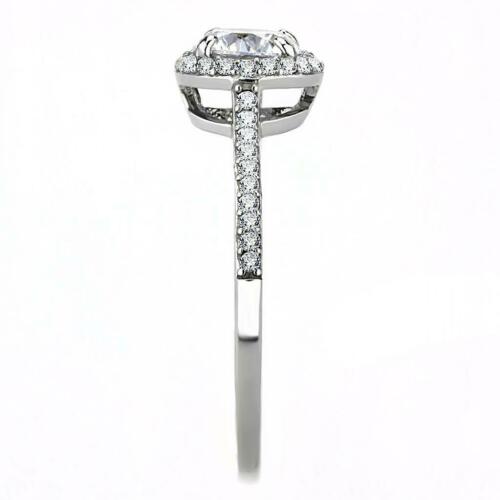 Jewellery Kingdom Cubic Zirconia Stainless Steel Pretty Ladies Engagement Ring (Silver) - Jewelry Rings - British D'sire