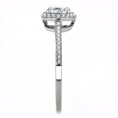 Jewellery Kingdom Cubic Zirconia Stainless Steel Pretty Ladies Engagement Ring (Silver) - Jewelry Rings - British D'sire