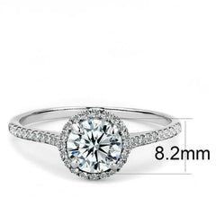 Jewellery Kingdom Cubic Zirconia Stainless Steel Pretty Ladies Engagement Ring (Silver) - Jewelry Rings - British D'sire
