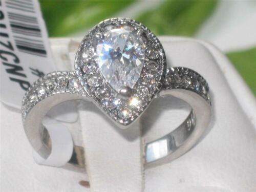 Jewellery Kingdom Cubic Zirconia Stainless Steel Realistic Ladies Engagement Pear Ring - Engagement Rings - British D'sire