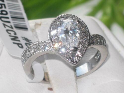 Jewellery Kingdom Cubic Zirconia Stainless Steel Realistic Ladies Engagement Pear Ring Secondary image