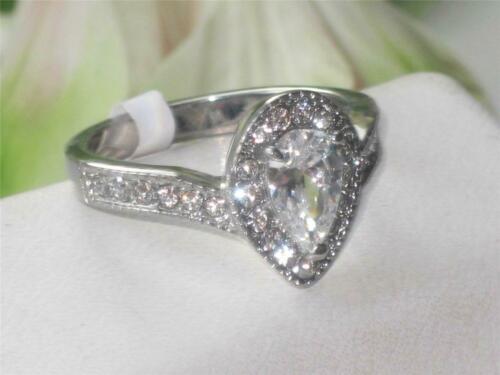 Jewellery Kingdom Cubic Zirconia Stainless Steel Realistic Ladies Engagement Pear Ring - Engagement Rings - British D'sire