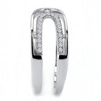 Jewellery Kingdom Cubic Zirconia Stainless Steel Silver Pave Open Sparkling Ladies Ring Band - Jewelry Rings - British D'sire