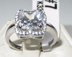 Jewellery Kingdom Cubic Zirconia Stainless Steel Square Stone 5CT Ladies Princess Ring - Jewelry Rings - British D'sire