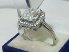 Jewellery Kingdom Cubic Zirconia Stainless Steel Square Stone 5CT Ladies Princess Ring - Jewelry Rings - British D'sire