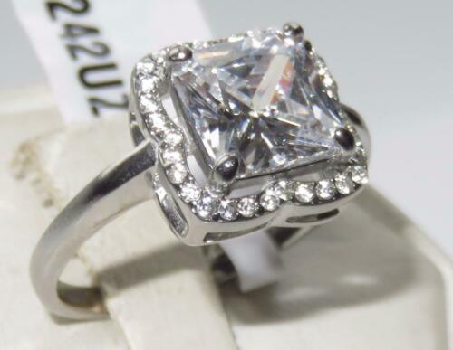 Jewellery Kingdom Cubic Zirconia Stainless Steel Square Stone 5CT Ladies Princess Ring - Jewelry Rings - British D'sire