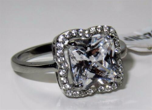 Jewellery Kingdom Cubic Zirconia Stainless Steel Square Stone 5CT Ladies Princess Ring - Jewelry Rings - British D'sire