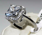 Jewellery Kingdom Cubic Zirconia Stainless Steel Square Stone 5CT Ladies Princess Ring - Jewelry Rings - British D'sire