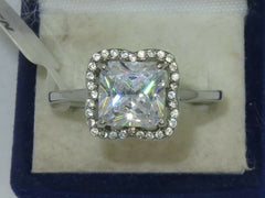 Jewellery Kingdom Cubic Zirconia Stainless Steel Square Stone 5CT Ladies Princess Ring - Jewelry Rings - British D'sire