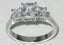 Jewellery Kingdom Cubic Zirconia Stainless Steel Three Stone Princess Cut Anniversary Ring - Jewelry Rings - British D'sire