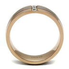Jewellery Kingdom Cubic Zirconia Stainless Steel Two Tone Stainless Steel Rose Gold Ring - Jewelry Rings - British D'sire