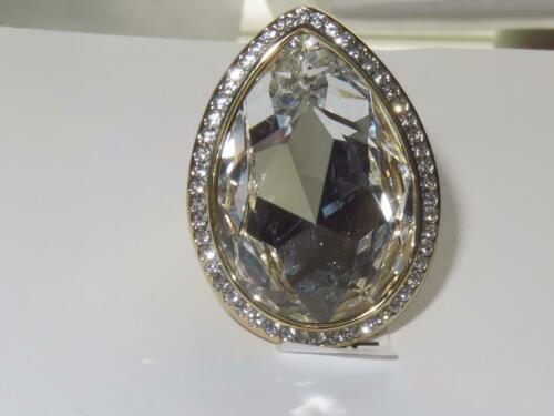 Jewellery Kingdom Cubic Zirconia Statement Big Pear Cocktail Ladies Ring (Gold) - Rings - British D'sire Main image