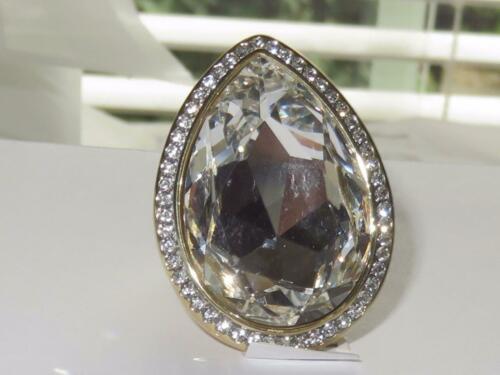 Jewellery Kingdom Cubic Zirconia Statement Big Pear Cocktail Ladies Ring (Gold) Secondary image