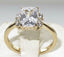 Jewellery Kingdom Cubic Zirconia Steel Elegant Sparkle Ladies Emerald Cut Ring (Gold & Clear) - Jewelry Rings - British D'sire