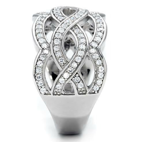 Jewellery Kingdom Cubic Zirconia Sterling Silver Way Ladies Silver Ring Band - Jewelry Rings - British D'sire