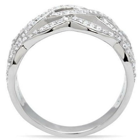 Jewellery Kingdom Cubic Zirconia Sterling Silver Way Ladies Silver Ring Band - Jewelry Rings - British D'sire