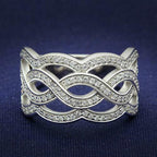 Jewellery Kingdom Cubic Zirconia Sterling Silver Way Ladies Silver Ring Band - Jewelry Rings - British D'sire