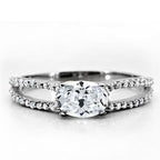 Jewellery Kingdom Cubic Zirconia Sterling Solitaire Accents Ladies Oval Engagement Ring (Silver) - Engagement Rings - British D'sire