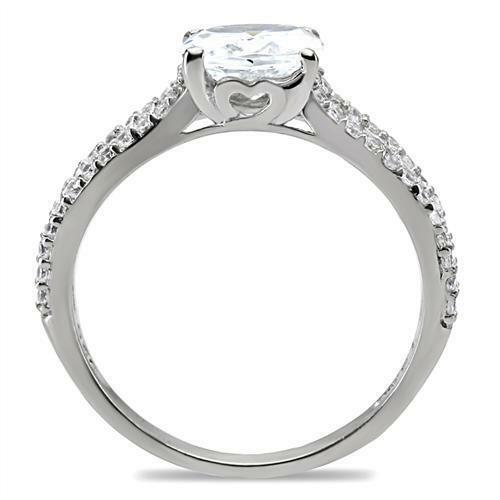 Jewellery Kingdom Cubic Zirconia Sterling Solitaire Accents Ladies Oval Engagement Ring (Silver) - Engagement Rings - British D'sire