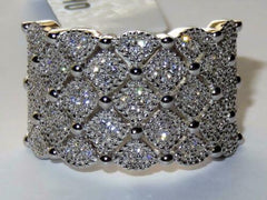 Jewellery Kingdom Cubic Zirconia Sterling Stamped Pave 15mm Wide Sparkling Ladies Band Ring (Silver) - Jewelry Rings - British D'sire