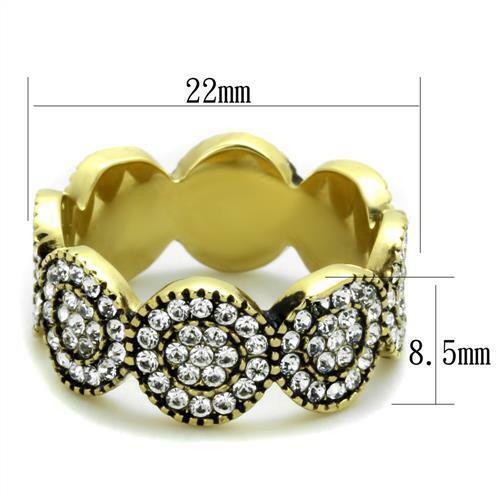 Jewellery Kingdom Stones All Round 18kt Steel Pave Ladies Eternity Ring (Gold) Secondary image