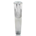 Jewellery Kingdom Cubic Zirconia Unisex Signet Pinky Stainless Steel Mens Solitaire Ring (Silver) - Jewelry Rings - British D'sire