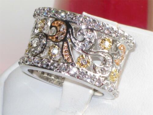 Jewellery Kingdom Cubic Zirconia Yellow Gold Ladies Rose Gold Band Pretty Full Eternity Wide Ring Secondary image