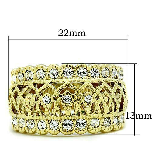 Jewellery Kingdom Yellow Steel Pave Pretty Band Weave Ladies Ring (Gold) Secondary image