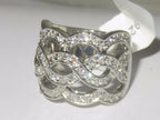 Jewellery Kingdom Cubiz Zirconia Stamped Sparkling Ladies Wide Band Ring (Sterling Silver) - Jewelry Rings - British D'sire