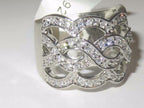 Jewellery Kingdom Cubiz Zirconia Stamped Sparkling Ladies Wide Band Ring (Sterling Silver) - Jewelry Rings - British D'sire