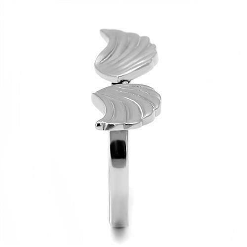 Jewellery Kingdom Cuff Stainless Steel Ladies Angel Wings Ring Band (Silver) - Rings - British D'sire