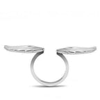 Jewellery Kingdom Cuff Stainless Steel Ladies Angel Wings Ring Band (Silver) - Rings - British D'sire
