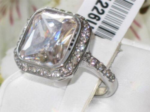 Jewellery Kingdom Cushion 4CT Cubic Zirconia Stainless Steel Dress Sparkle Ladies Ring (Clear &Silver) - Jewelry Rings - British D'sire