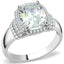 Jewellery Kingdom Cushion Cut 4 Carat Cubic Zirconia Ladies Ring (Silver) - Jewelry Rings - British D'sire