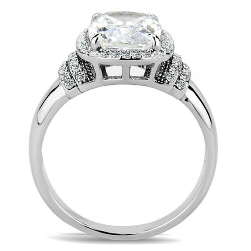 Jewellery Kingdom Cushion Cut 4 Carat Cubic Zirconia Ladies Ring (Silver) - Jewelry Rings - British D'sire