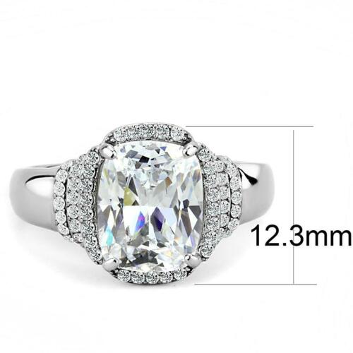 Jewellery Kingdom Cushion Cut 4 Carat Cubic Zirconia Ladies Ring (Silver) Secondary image