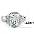 Jewellery Kingdom Cushion Cut 4 Carat Cubic Zirconia Ladies Ring (Silver) - Jewelry Rings - British D'sire