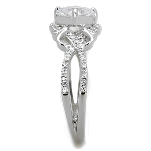Jewellery Kingdom Cut Fancy Stamped Sterling Silver Simulated Womens Princess Diamond Ring - Rings - British D'sire