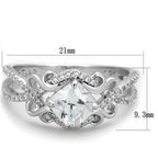 Jewellery Kingdom Cut Fancy Stamped Sterling Silver Simulated Womens Princess Diamond Ring - Rings - British D'sire