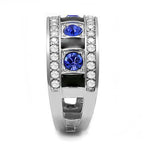 Jewellery Kingdom CZ Blue Stainless Steel Designer Ladies Sapphire Ring Band - Jewelry Rings - British D'sire