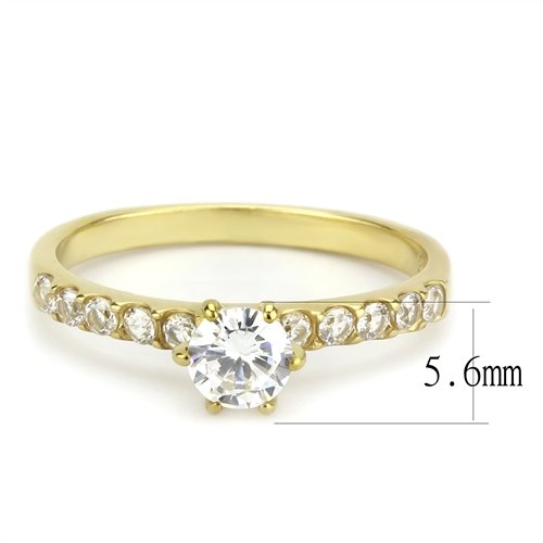 Jewellery Kingdom Cz Engagement Ladies Cubic Zirconia 1ct 18kt Dress Solitaire Ring (Gold) - Jewelry Rings - British D'sire