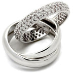 Jewellery Kingdom CZ Rhodium Interlocking Bridal Ladies Russian Wedding Band Rings (Silver) - Jewelry Rings - British D'sire