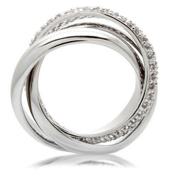 Jewellery Kingdom CZ Rhodium Interlocking Bridal Ladies Russian Wedding Band Rings (Silver) - Jewelry Rings - British D'sire