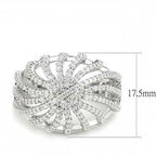 Jewellery Kingdom CZ Rhodium Pave Cubic Zirconia Sparkle Cocktail Ladies Dome Ring (Silver) - Jewelry Rings - British D'sire