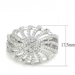 Jewellery Kingdom CZ Rhodium Pave Cubic Zirconia Sparkle Cocktail Ladies Dome Ring (Silver) - Jewelry Rings - British D'sire