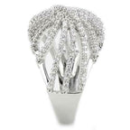 Jewellery Kingdom CZ Rhodium Pave Cubic Zirconia Sparkle Cocktail Ladies Dome Ring (Silver) - Jewelry Rings - British D'sire